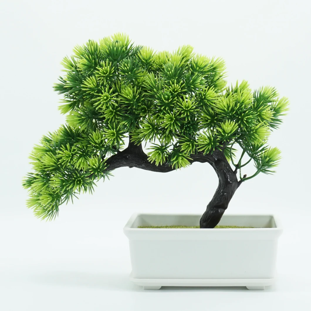 Home Garden Decor Faux Small Plastic Plant Artificial Mini Potted Bonsai Pine Tree Plant