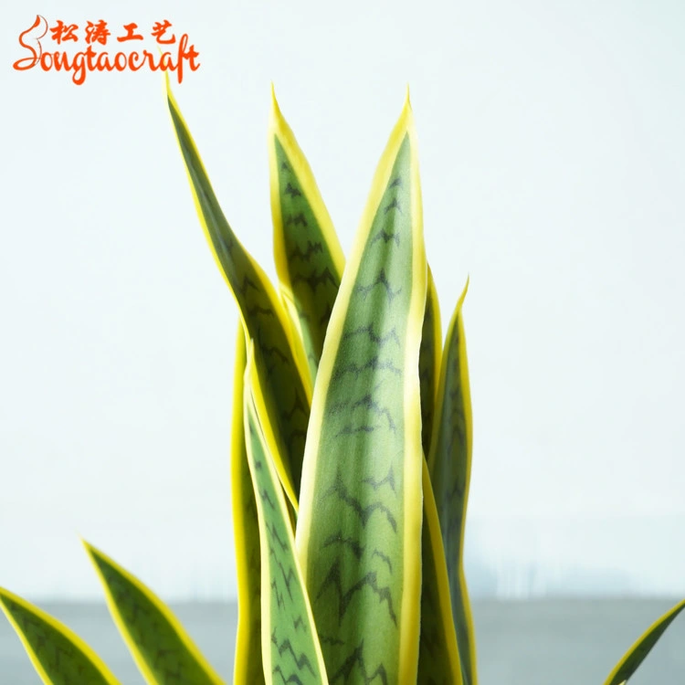 High Quality Hot Sale Yellow Decorative Snake Plant Artificial Sansewieria Bonsai Tree