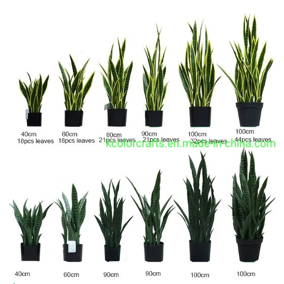 Plastic Artificial Plant Bonsai High Simulation Artificial Snake Plant for Indoor Decoration