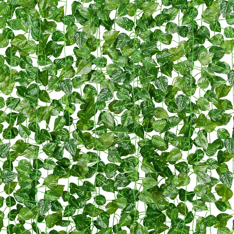 Artificial IVY 15 Pack 105 FT, Artificial IVY Leaf Garland Plants Fake IVY Vine Plant Hanging for Wedding Party Garden Wall Decoration