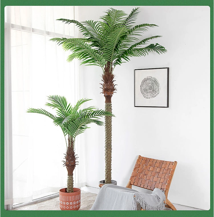 European Ins Hot Style Decoration Artificial Potted Plant Tall Palm Plant Bonsai Palm Tree for Hotel Garden Decoration