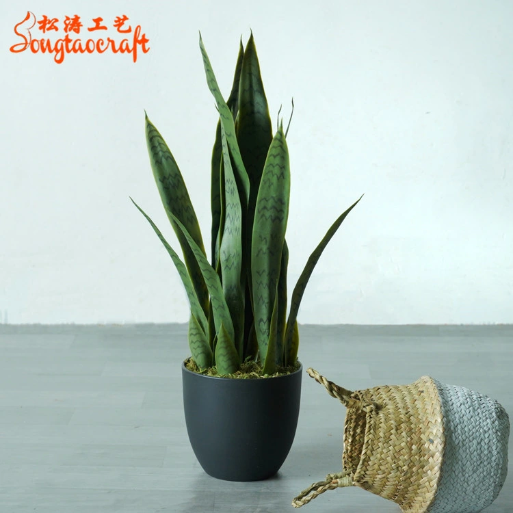 Wholesale Factory Real Touch Indoor Decorative Green Bonsai Artificial Snake Plant