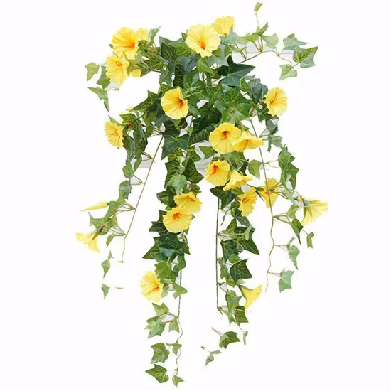 Künstliche Prunkwinden-Blumen zum Aufhängen an der Wand. Großhandel mit künstlichen Blumenreben
