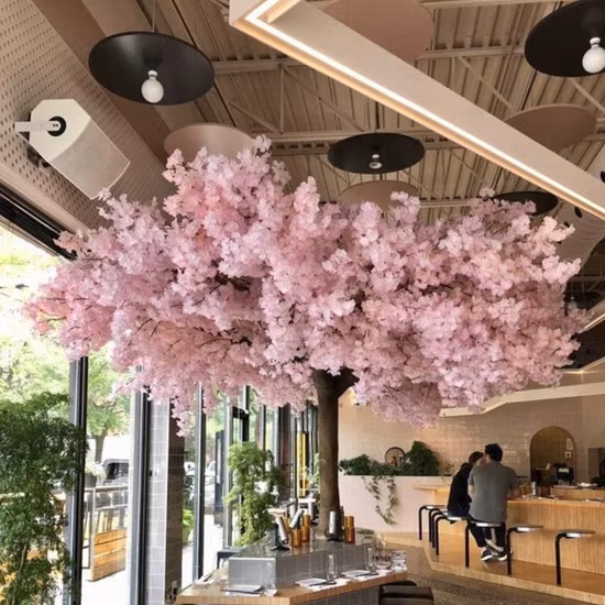 Innen- und Außenbereich, maßgeschneiderte Größe, Sakura-Tisch, großer künstlicher rosa Kirschblütenbaum für Hochzeitsdekoration