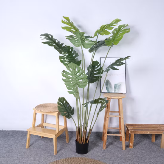 Grüne Pflanze, schwimmend, großer Topf, Dekoration für Innen-Bonsai, künstliche Pflanzen, Bäume