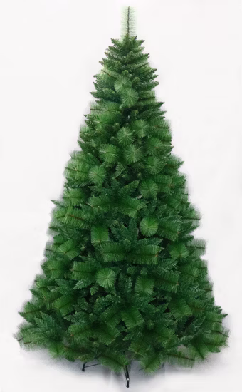 Hochwertiger, grüner, 210 cm großer, dichter künstlicher Weihnachtsbaum mit Tannenzapfen