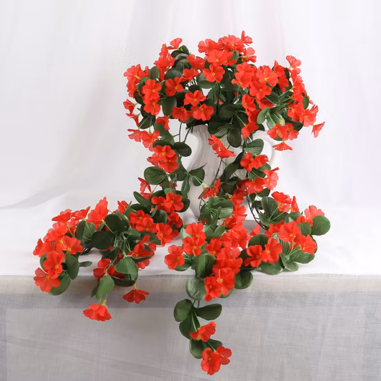 Großhandelsdekor-Violett-Rattan-Blumen-künstliche Wand-hängende Blumen-Rebe